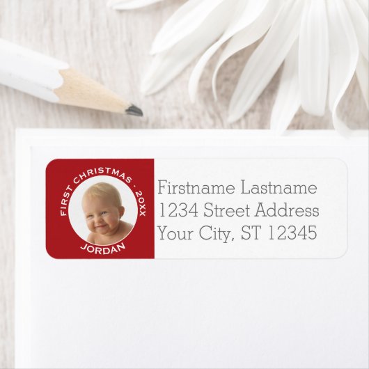 ベビーの初めてのクリスマス写真名前をカスタムすると年 ラベル (インサイチュ)