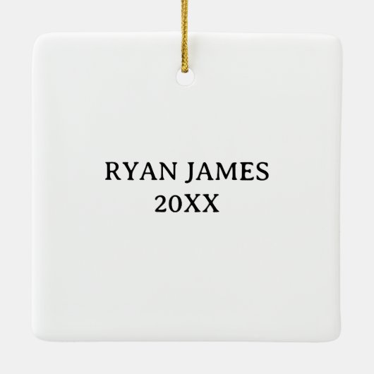 ベビーの初めてのクリスマス写真名(年) セラミックオーナメント (裏面)