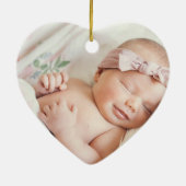 ベビーの初めてのクリスマス写真年Bow Keepsake セラミックオーナメント (裏面)