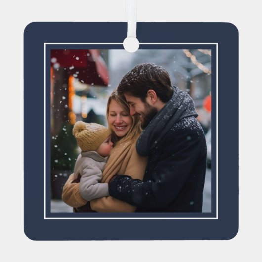 ベビーの初めてのクリスマス写真誕生の詳細 メタルオーナメント (裏面)