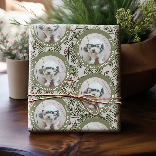 ベビーの初めてのクリスマス写真 – お洒落 Branches ラッピングペーパー