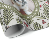 ベビーの初めてのクリスマス写真 – お洒落 Branches ラッピングペーパー (ロールコーナー)