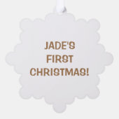 ベビーの初めてのクリスマス写真 オーナメントカード (裏面)