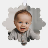 ベビーの初めてのクリスマス写真 オーナメントカード (正面)