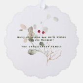 ベビーの初めてのクリスマス写真 オーナメントカード (裏面)