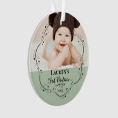 ベビーの初めてのクリスマス写真 オーナメント (正面)