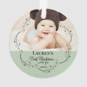 ベビーの初めてのクリスマス写真 オーナメント (裏面)