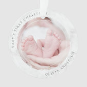 ベビーの初めてのクリスマス写真 オーナメント (正面)