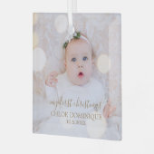 ベビーの初めてのクリスマス写真 ガラスオーナメント (正面左)