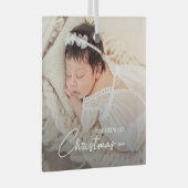 ベビーの初めてのクリスマス写真 ガラスオーナメント (正面右)