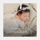 ベビーの初めてのクリスマス写真 ガラスオーナメント (裏面)