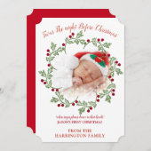 ベビーの初めてのクリスマス写真 シーズンカード (正面/裏面)