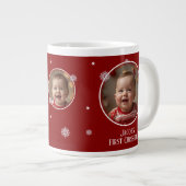 ベビーの初めてのクリスマス写真 ジャンボコーヒーマグカップ (正面右)