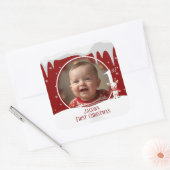 ベビーの初めてのクリスマス写真 スクエアシール (封筒)
