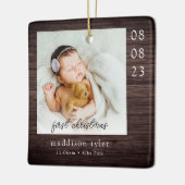 ベビーの初めてのクリスマス写真 セラミックオーナメント (左)