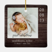 ベビーの初めてのクリスマス写真 セラミックオーナメント (裏面)