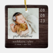 ベビーの初めてのクリスマス写真 セラミックオーナメント (正面)