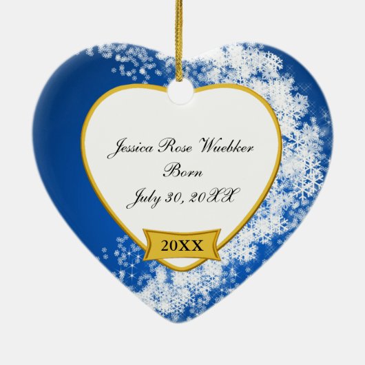 ベビーの初めてのクリスマス写真 セラミックオーナメント (裏面)