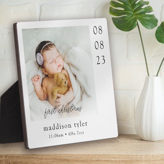 ベビーの初めてのクリスマス写真 フォトプラーク