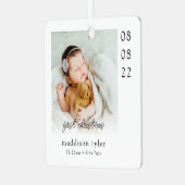 ベビーの初めてのクリスマス写真 メタルオーナメント (正面左)