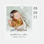 ベビーの初めてのクリスマス写真 メタルオーナメント (正面)