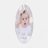 ベビーの初めてのクリスマス写真 メタルオーナメント (正面左)