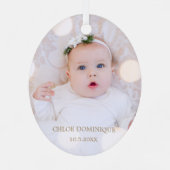 ベビーの初めてのクリスマス写真 メタルオーナメント (裏面)