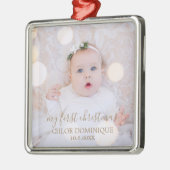ベビーの初めてのクリスマス写真 メタルオーナメント (左)