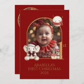 ベビーの初めてのクリスマス写真**Flat シーズンカード (正面/裏面)