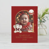 ベビーの初めてのクリスマス写真**Flat シーズンカード (スタンド正面)