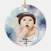 ベビーの初めてのクリスマス写真Dandelion セラミックオーナメント (裏面)