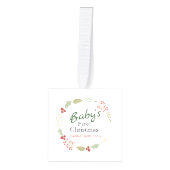 ベビーの初めてのクリスマス名前をカスタムする写真 キューブオーナメント (正面)