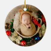 ベビーの初めてのクリスマス名前をカスタムする写真 セラミックオーナメント (裏面)