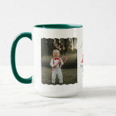 ベビーの初めてのクリスマス宗教的出生写真 マグカップ (左)