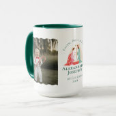 ベビーの初めてのクリスマス宗教的出生写真 マグカップ (正面左)