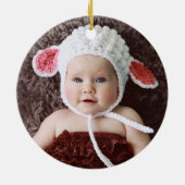 ベビーの初めてのクリスマス時間なし セラミックオーナメント (裏面)