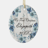 ベビーの初めてのクリスマス生まれたばかりのフォトセラミック セラミックオーナメント (右)