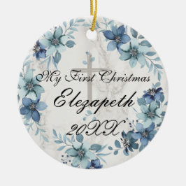 ベビーの初めてのクリスマス生まれたばかりのフォトセラミック セラミックオーナメント