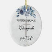 ベビーの初めてのクリスマス生まれたばかりのフォトセラミック セラミックオーナメント (右)