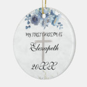 ベビーの初めてのクリスマス生まれたばかりのフォトセラミック セラミックオーナメント (左)