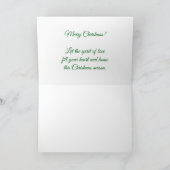 ベビーの初めてのクリスマス緑 – ベビーの写真 カード (内部)