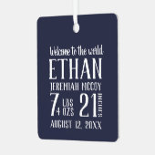 ベビーの初めてのクリスマス誕生統計の写真 メタルオーナメント (正面左)