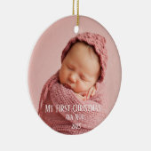 ベビーの初めてのクリスマス誕生統計クリスマスツリー セラミックオーナメント (右)