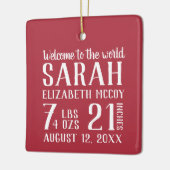 ベビーの初めてのクリスマス誕生Stat写真 セラミックオーナメント (左)