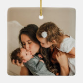 ベビーの初めてのクリスマス誕生Stat写真 セラミックオーナメント (裏面)