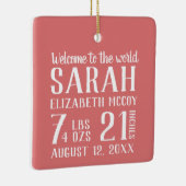 ベビーの初めてのクリスマス誕生Stat写真 セラミックオーナメント (右)