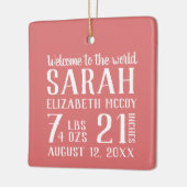 ベビーの初めてのクリスマス誕生Stat写真 セラミックオーナメント (左)