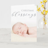 ベビーの初めてのクリスマス賛美- YOURベビーの写真 カード (黄色い花)