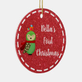 ベビーの初めてのクリスマス2サイドフォトオーナメント セラミックオーナメント (右)