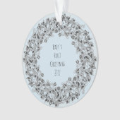 ベビーの初めてのクリスマス2017の淡いブルーのオーナメント オーナメント (正面)